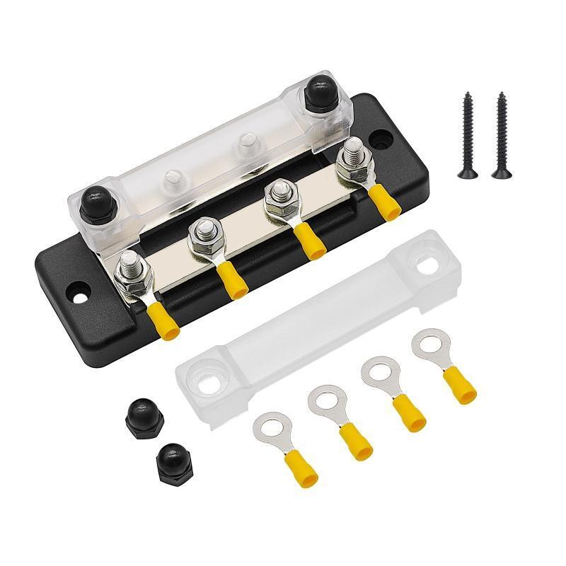 Heavy Duty 150A Bus Bar Power Distribution Terminal Block 8 x M6 12-48V Busbar