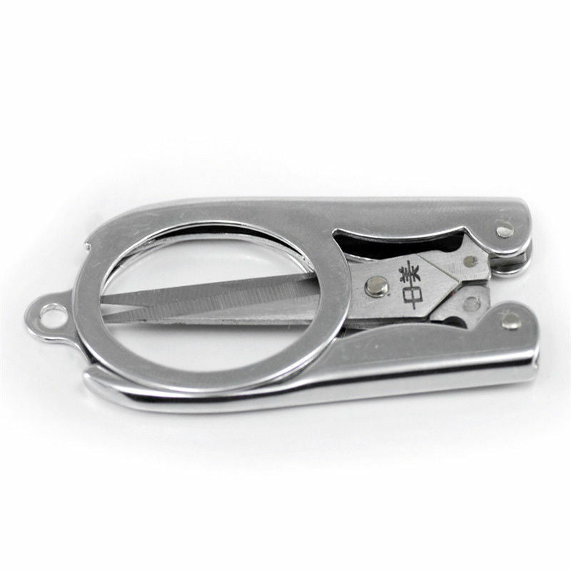Handy Pair of Folding Scissors Stainles Steel Travel Pocket Foldable Multi User