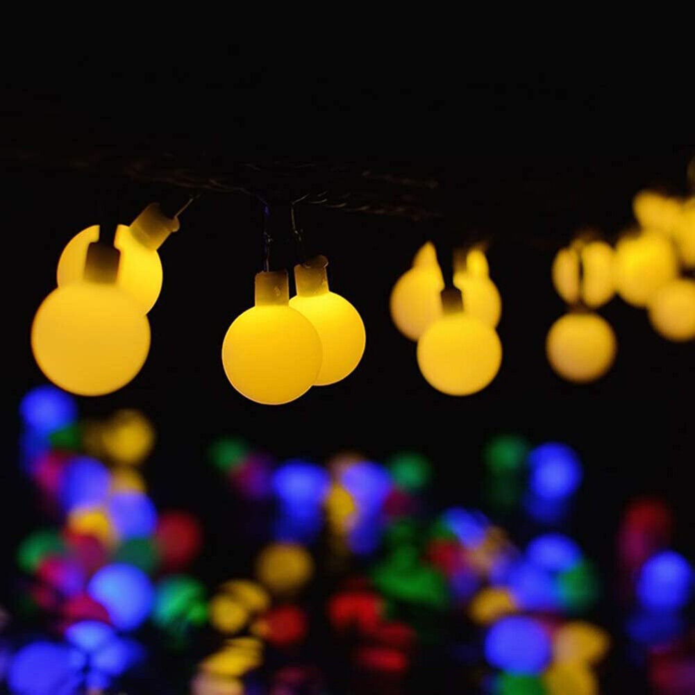 LED Solar String Lights Waterproof Crystal Balls Fairy Lamps Garden Decor