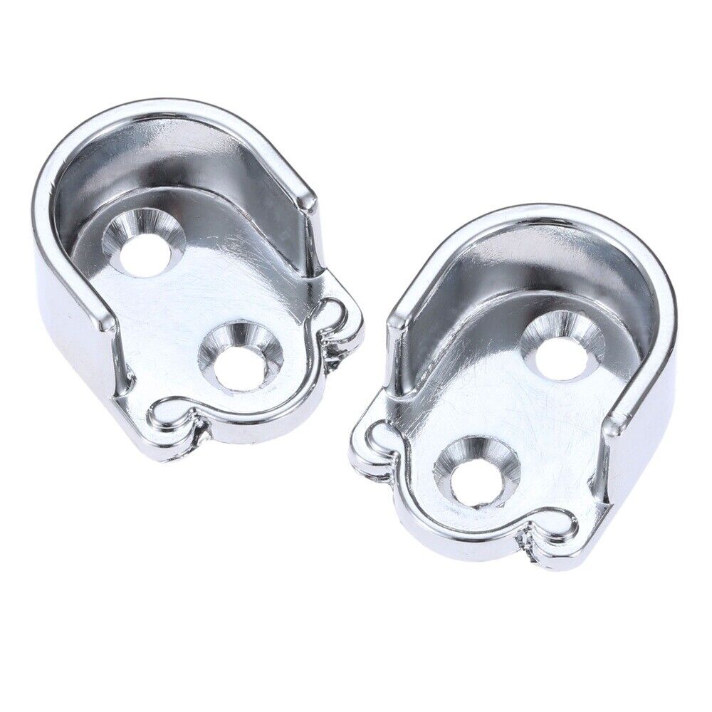 2Pcs Wardrobe Closet Tube Rail Support Metal Rod Bracket  Pole Holder 19mm Dia