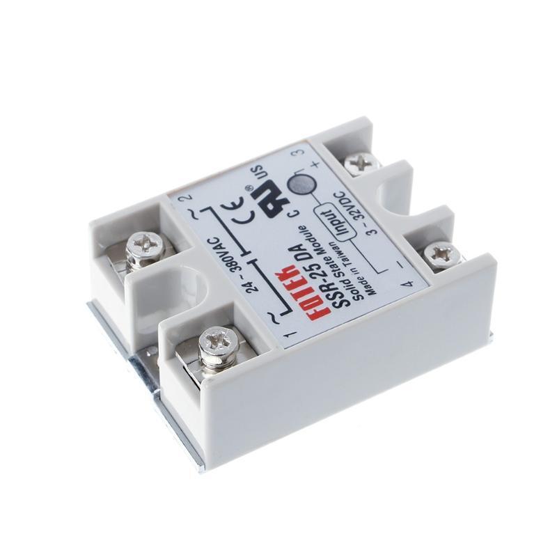 Solid State Relay Module SSR-25DA 25A 250V 3-32V DC Input 24-380VAC Output