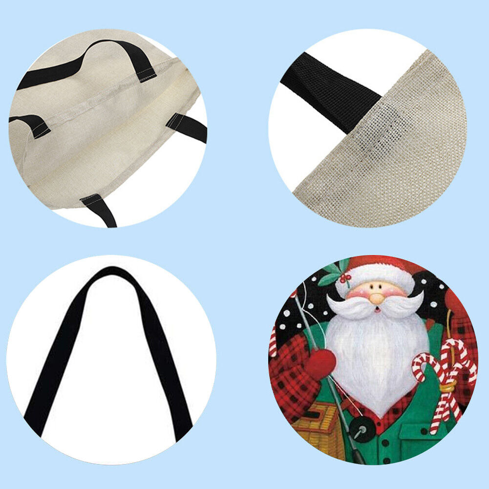 Santa Claus Printed Shoulder Shopping Bag Casual Large Tote Handbag