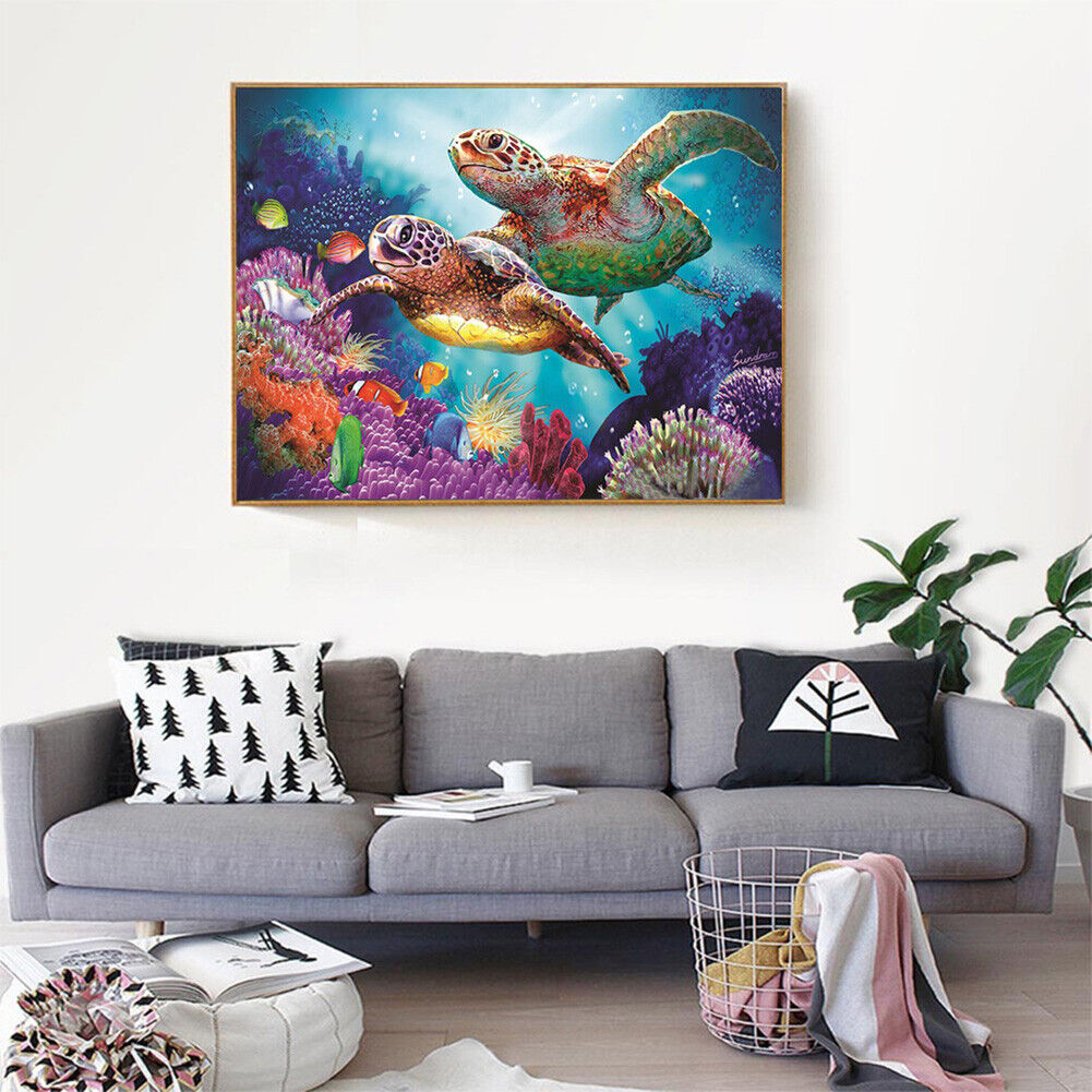 Diamond Painting DIY 5D Turtles Sea Embroidery Cross Stitch Mosaic Decor