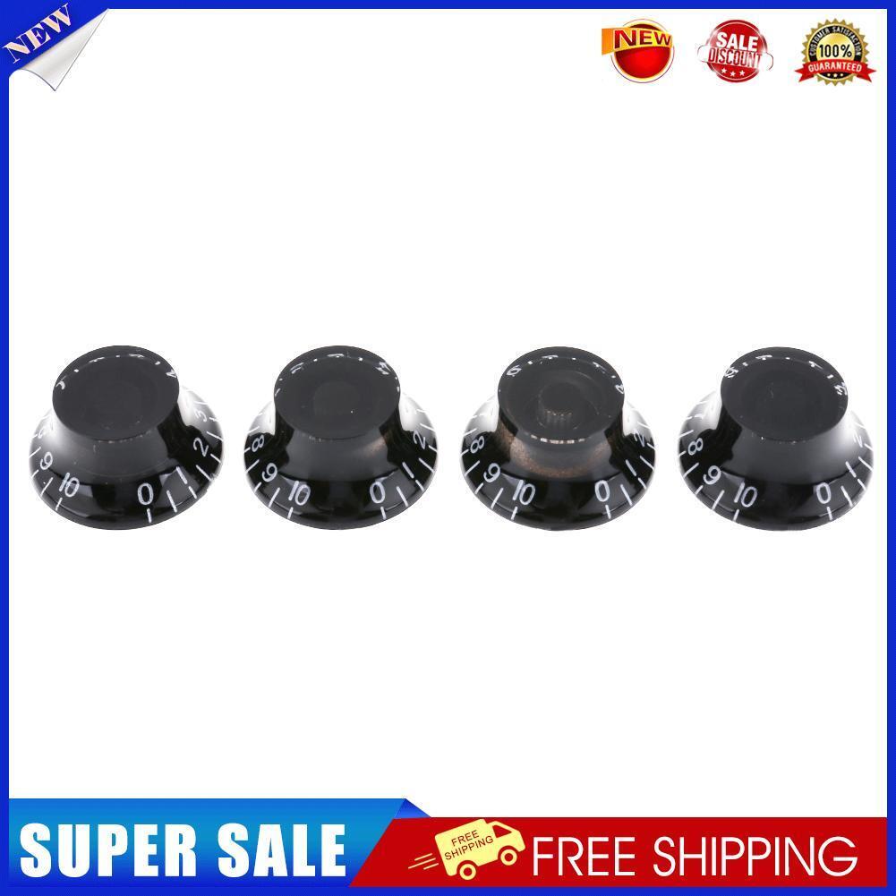 4pcs Transparent Acrylic Electric Guitar Bass Volume Knob Potentiometer Cap