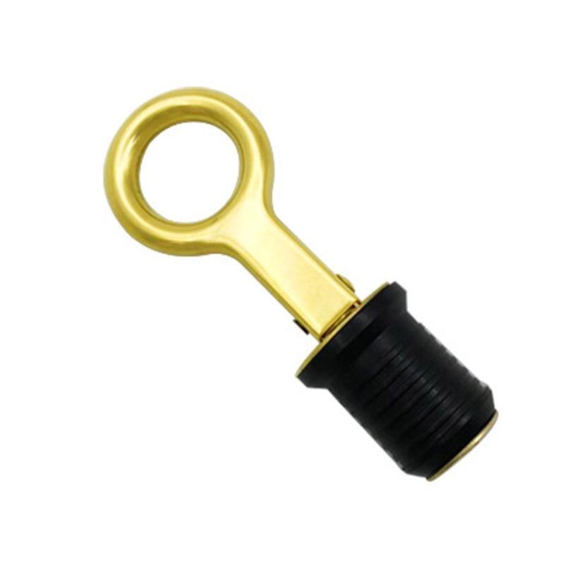 2 Pcs Brass Handle Rubber Plug Snap Handle Drain Plug Boat Bilge Drains Easy Use