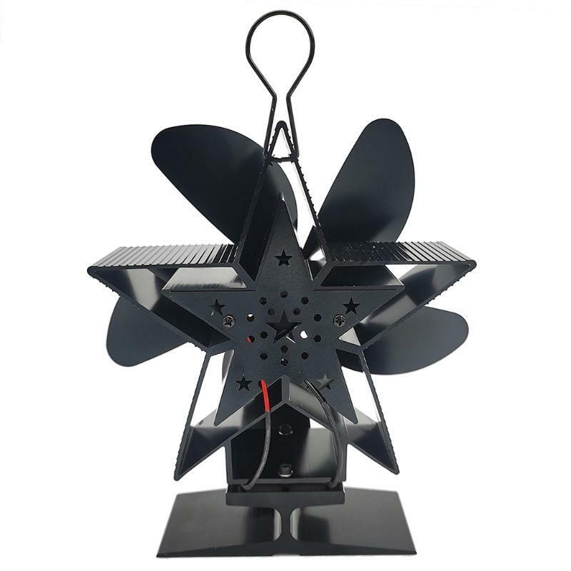 Eco-Friendly Stove Fan on Chimney for Wood Log Burner Fireplace Quiet Black