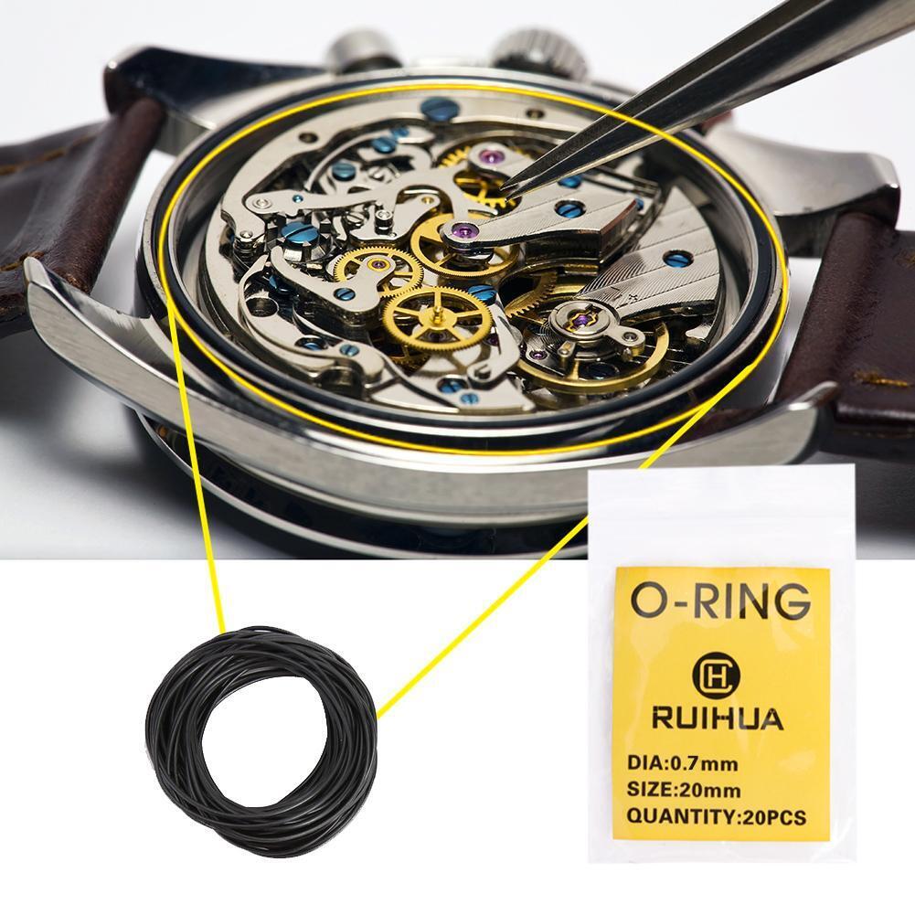 200pcs Waterproof O-Ring Watch Back Seal Gaskets Watch Repair Tool (0.7mm)