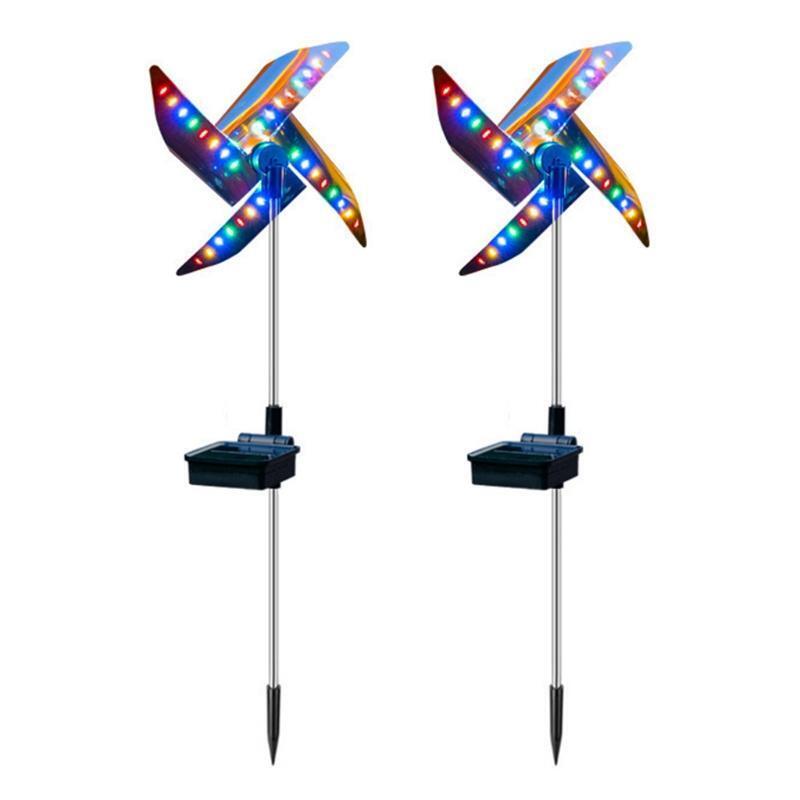 Four-Color Windmill Solar Lawn Light Outdoor Courtyard Garden Ground Plug Lamp