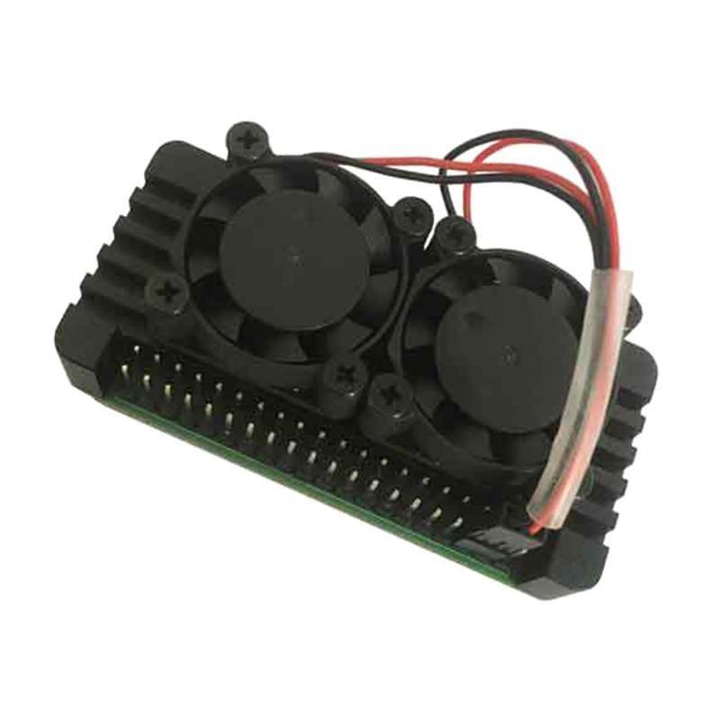 for Raspberry Pi Zero 2 W Armor Case Aluminum Alloy Passive Cooling Case 2 Fans