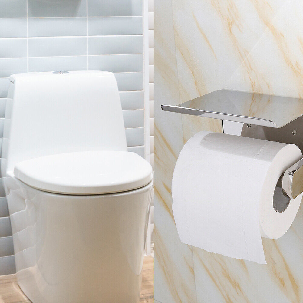 Bathroom Stainless Steel Mobile Phone Paper Towel Holder Storage Organizer