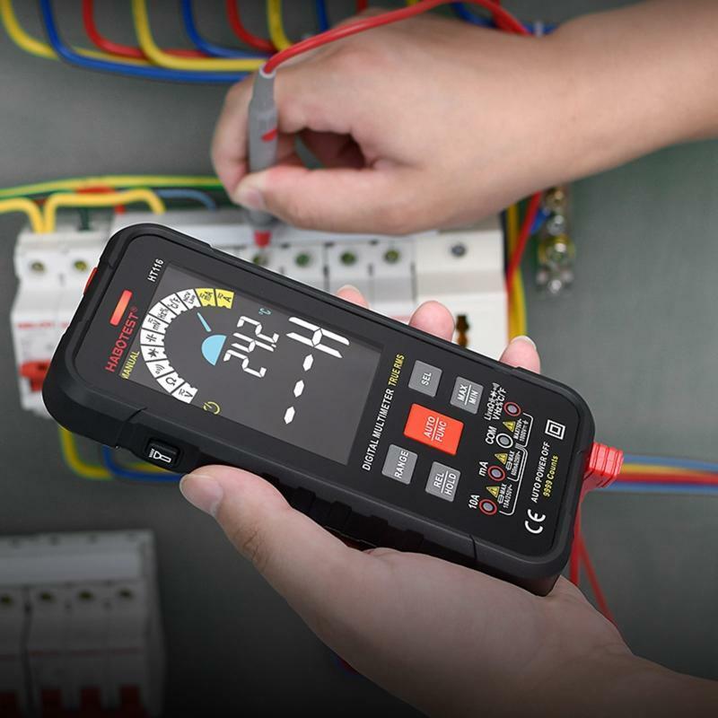 Auto-Ranging Digital Multimeter Measures AC DC Voltage Current Resistance Temp