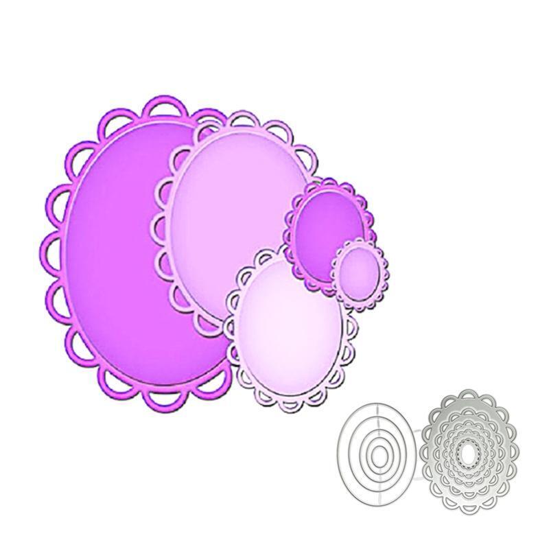 Lace Oval Nesting Frame Metal Cutting Dies Stencil DIY Scrapbooking Template