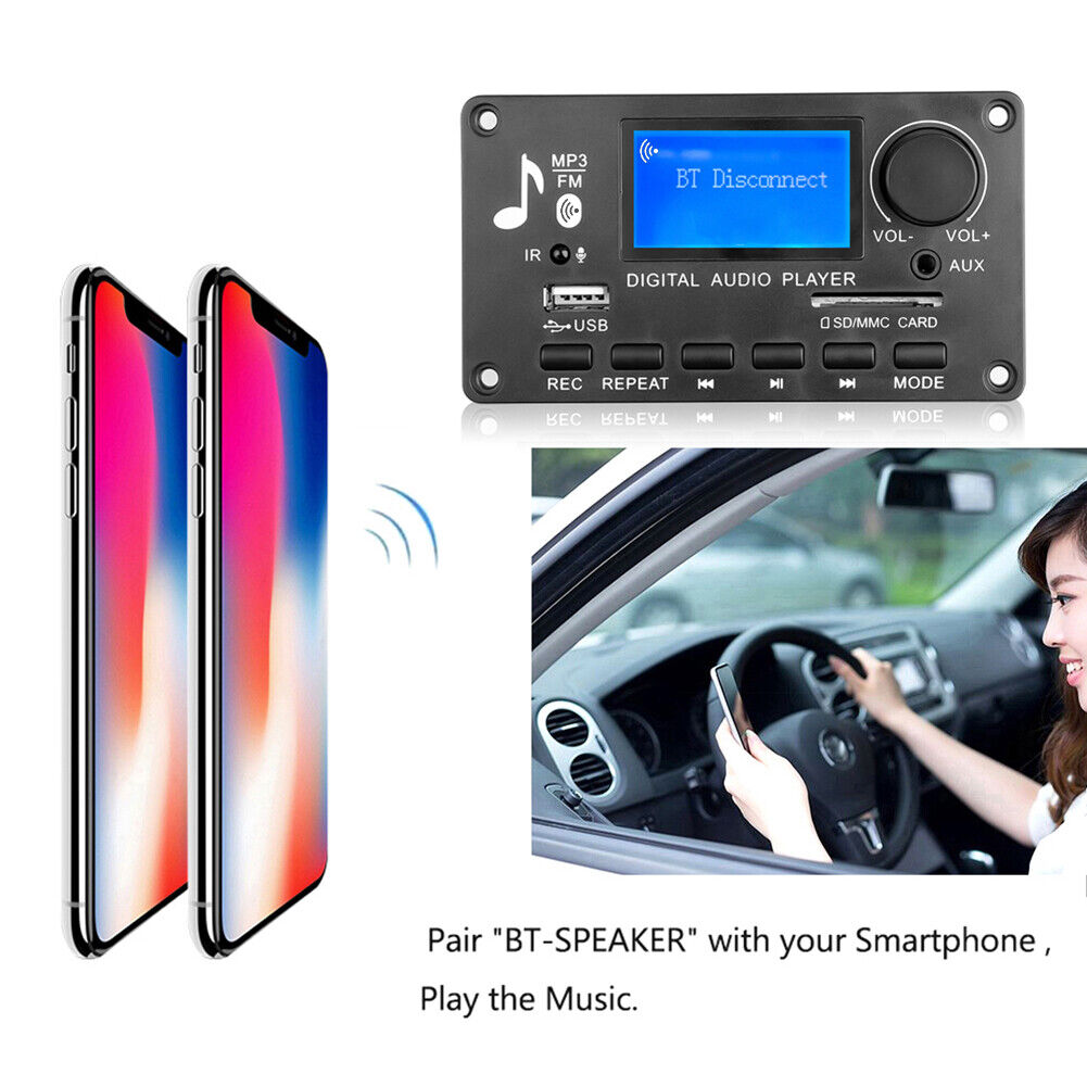 12V Amplifier MP3 Decoder Board Bluetooth-compatible FM Radio Audio Module