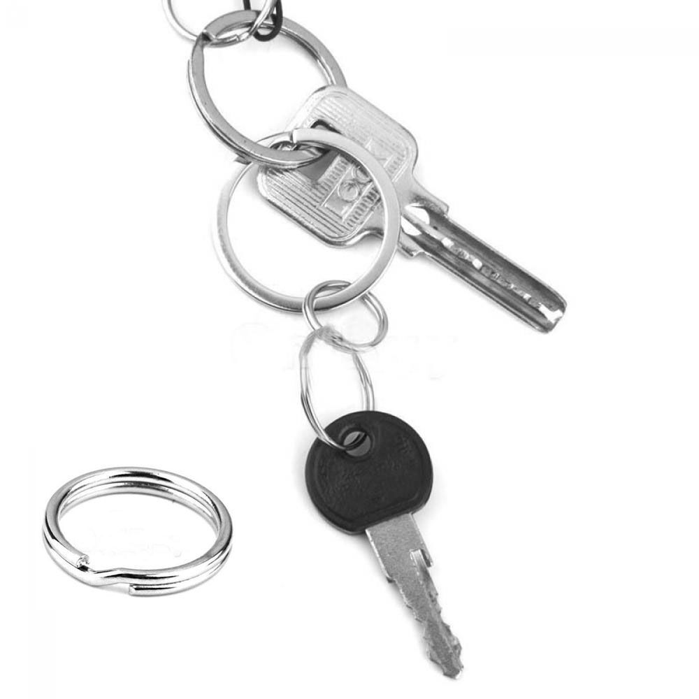 15mm Pocket Clasps Connectors Loop Hoop Split Key Ring KeyChain Stainless Steel