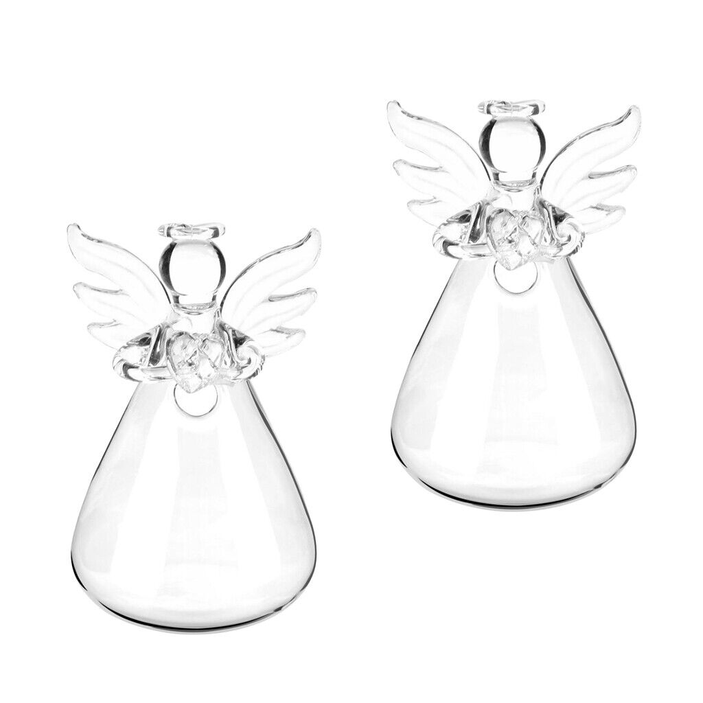 2Pieces Hanging   Flower  Terrarium Container Angel Decor
