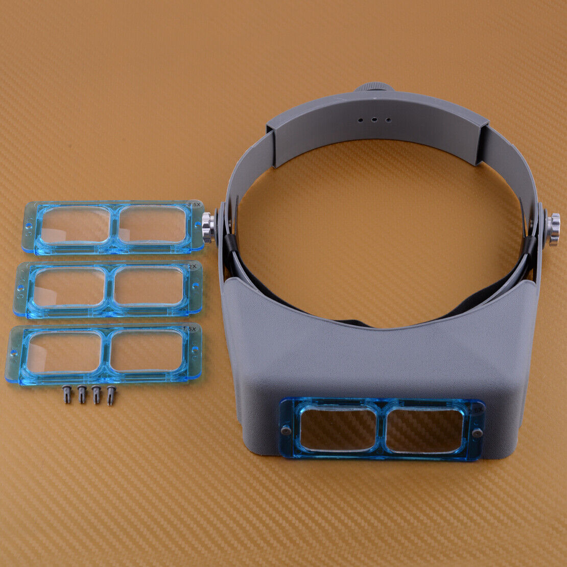 4 Lens Head Band Magnifier Loupe Watch Repair Eye Welding Tool x1.5/2/2.5/3.5 Li