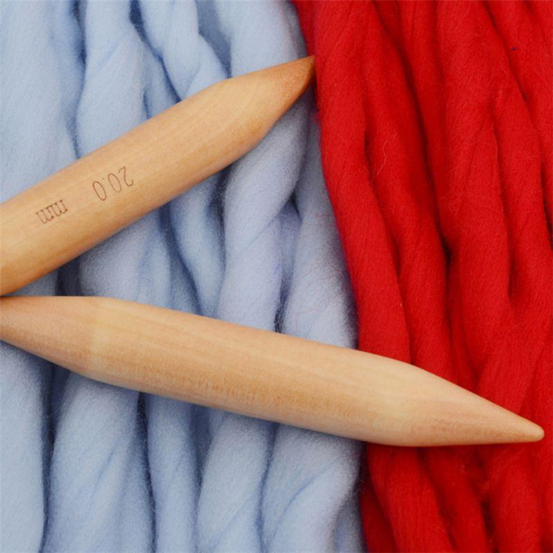 3pcs 15/20/25mm Circular Wood Knitting Needles Plastic Tube Sweater Crochet Hook