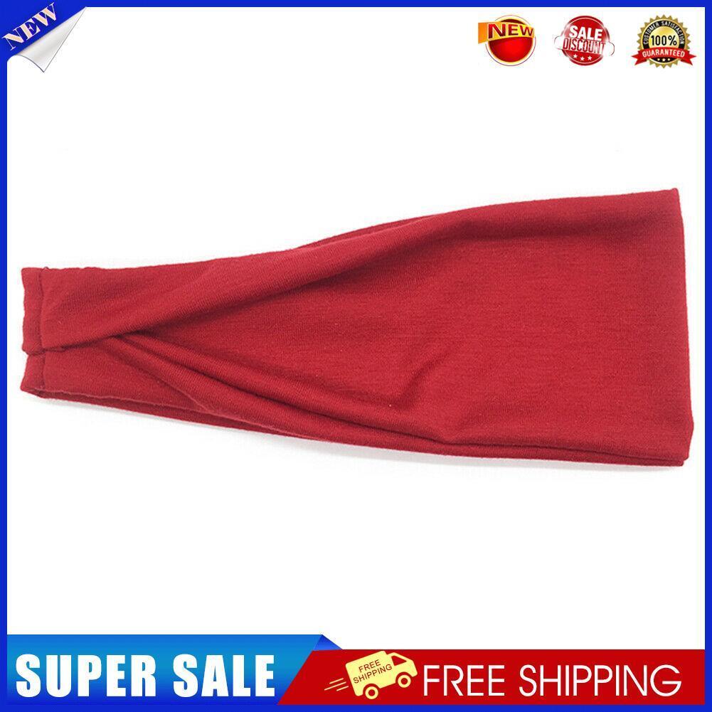 Yoga Sweat Headband Non-slip Elastic Stretch Hair Band Sports Safety (Red)