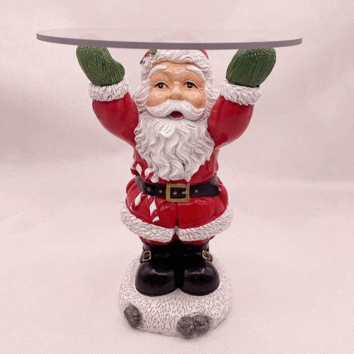 Christmas Santa Treats Holder snack tray Statue Dining  Ornament