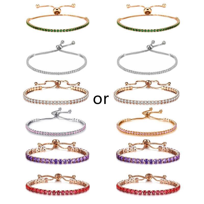 Classic Tennis Bracelet Jewelry Gift for Women | Adjustable Slider Bracelet