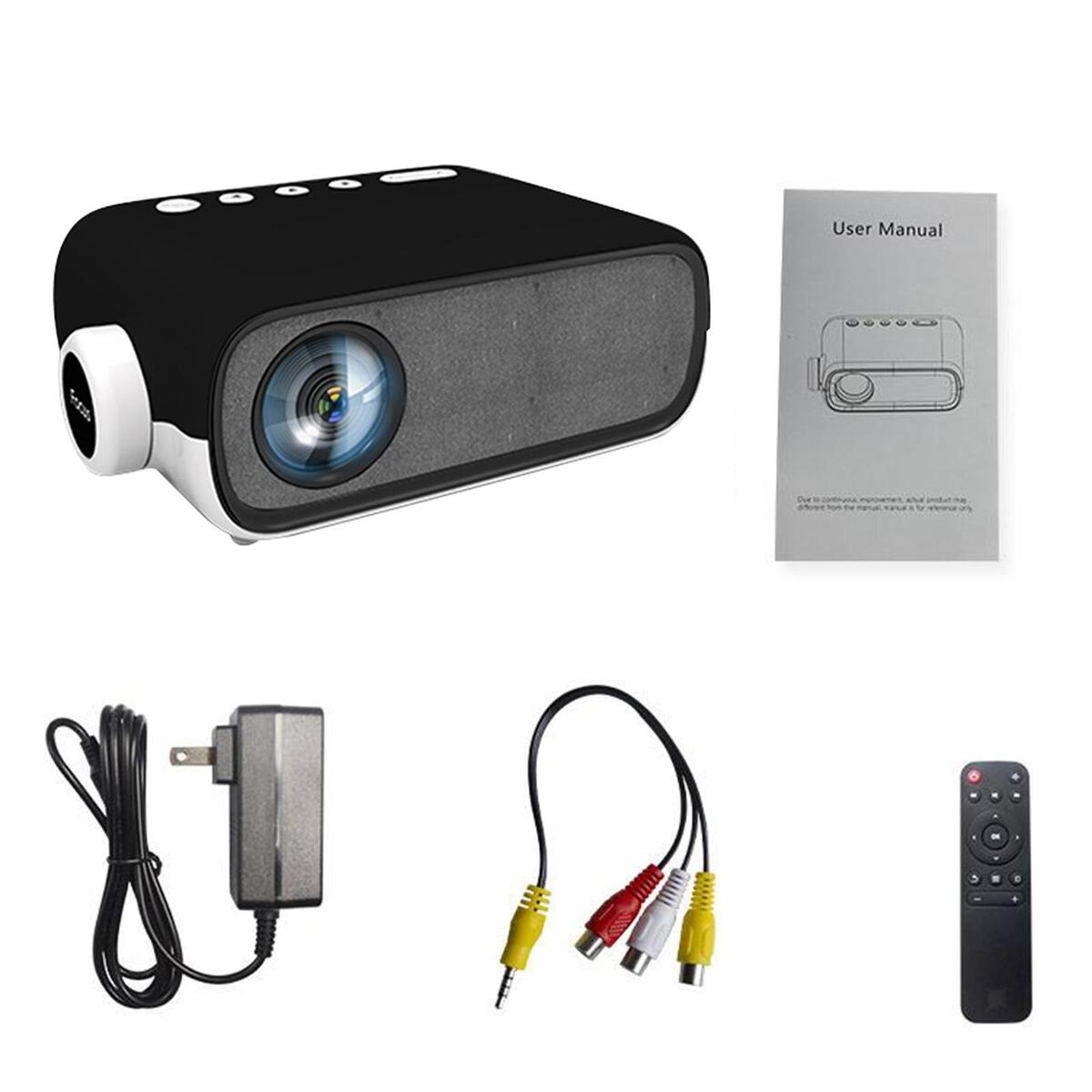 Fityle Portable Mini Projector 1080P 80'' with LED HDMI AV USB AUX 3.5mm US