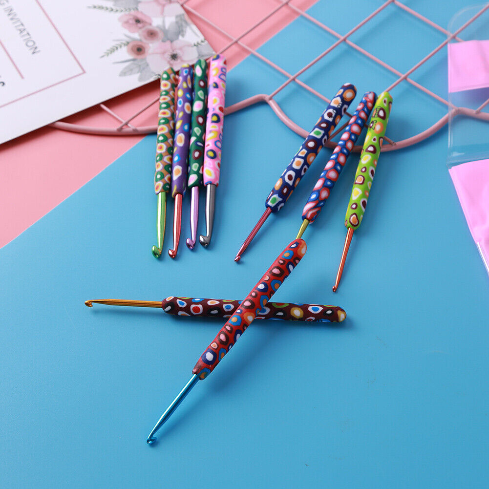 9pcs Soft Alumina Crochet Hooks Knitting Needle Set DIY Sewing Tools (B)
