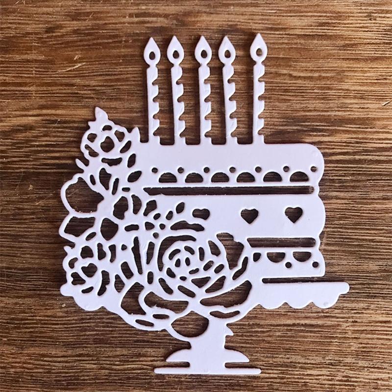 Flower Birthday Cake Metal Cutting Die Stencil DIY Scrapbooking Album Paper Card
