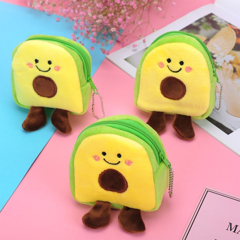 New Lovely Avocado Shape Keychains Storage Bags Wallet Pendant Coin Purse