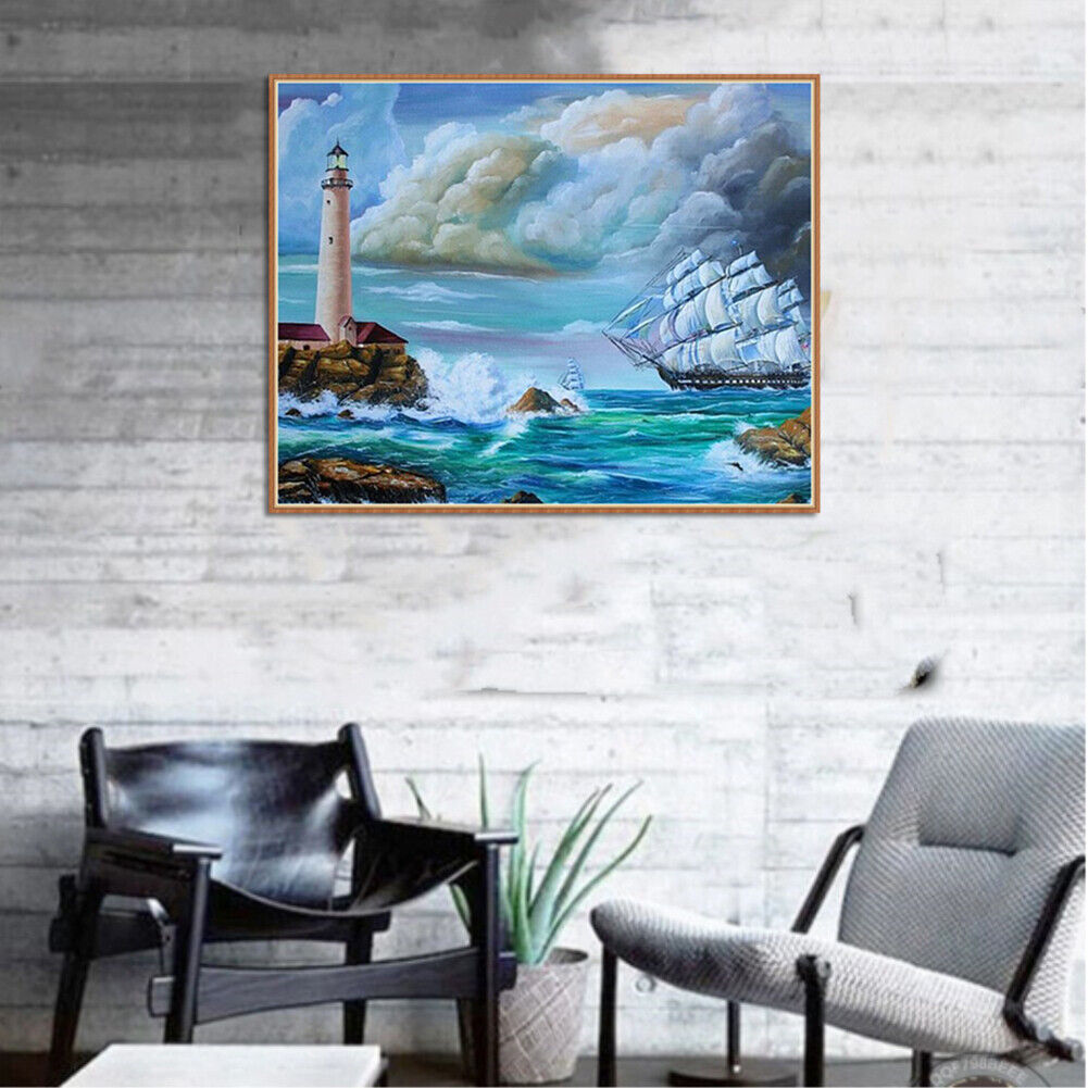 Sea Full Drill Diamond Painting DIY Embroidery Kits Cross Stitch Art Decor