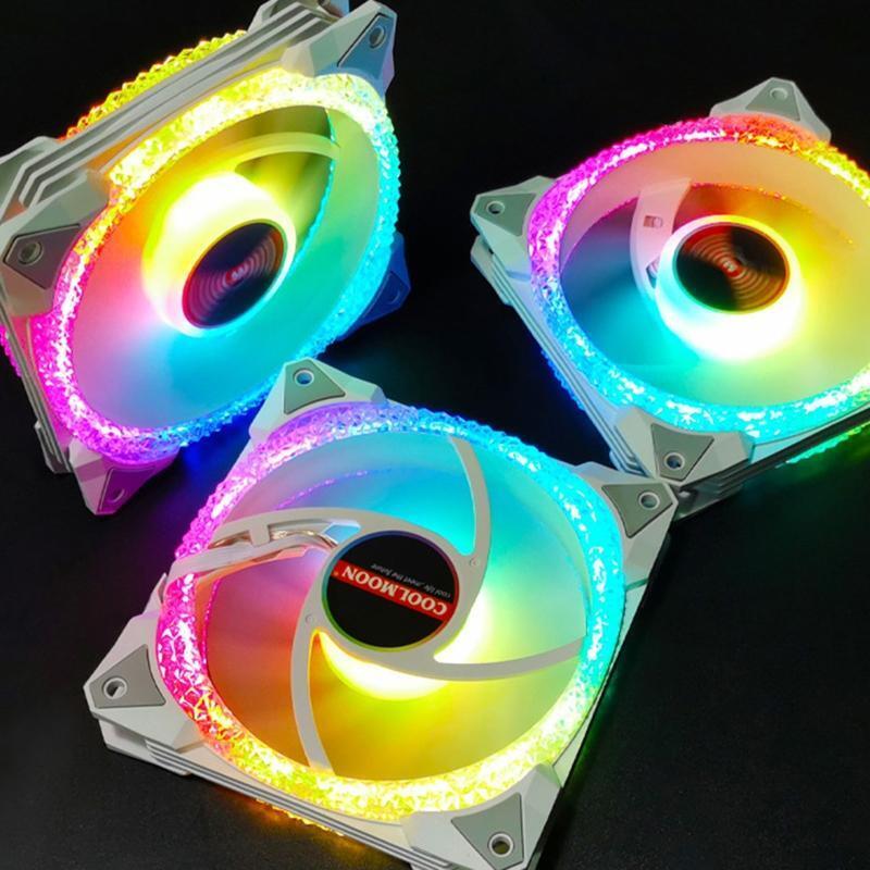 PC Cases Fans CPU Coolers,Colorful Radiators System 120mm Adjust RGB Cooling Fan