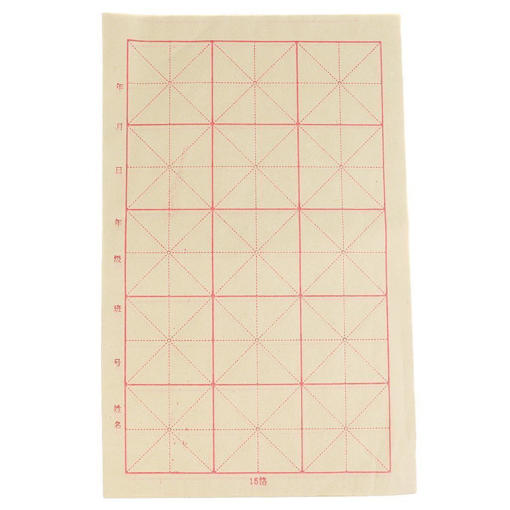 1 Pack Chinese Half-ripe Rice Paper Grid Xuan Paper Brush Writing Practice M