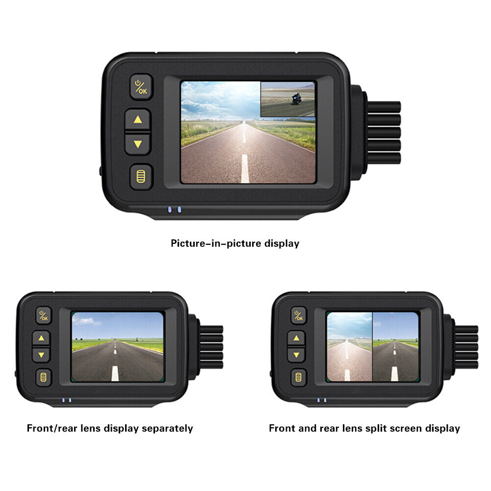 MT30A Waterproof 720P HD Motorcycle Motorbike Dash Cam + Rear View Camera