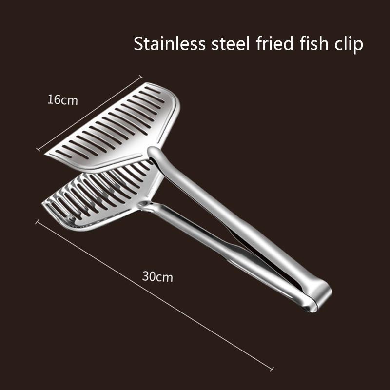 Fried Fish Tongs Multi-Function Food Flipping Tongs for Bread Eggs Hamburgers
