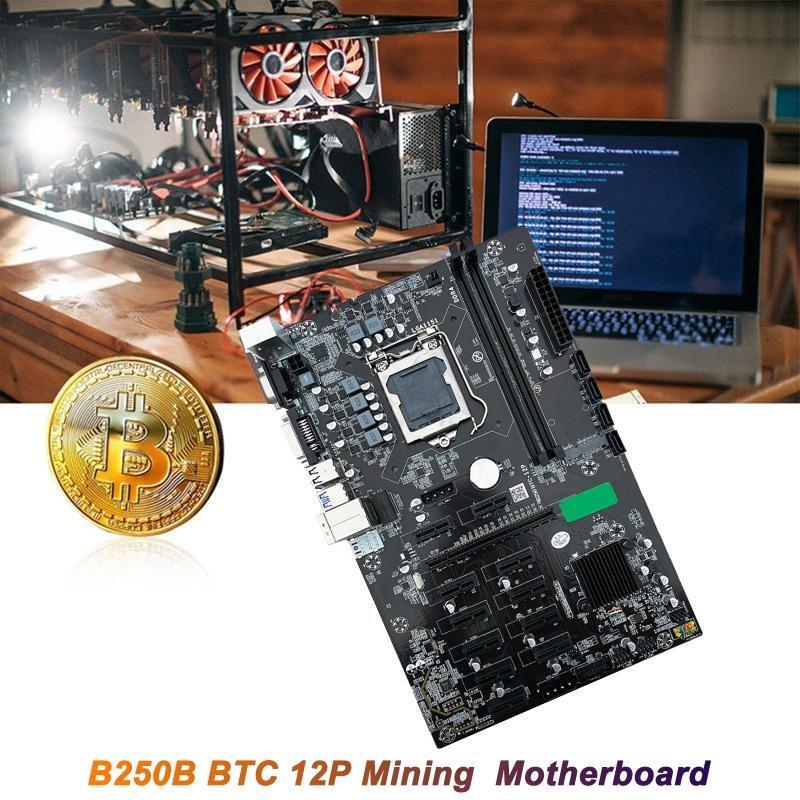 Motherboard B250B BTC CPU Miner Motherboard DDR4 12 PCI-E Graphics Card LGA 1151