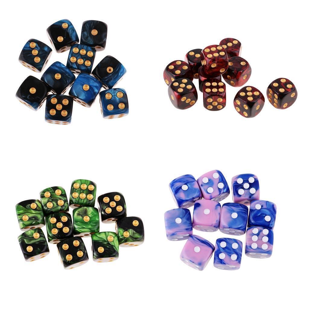40 Pieces D6 Dices 6 Sided Polyhedral Game Dice for DND Role Play Props