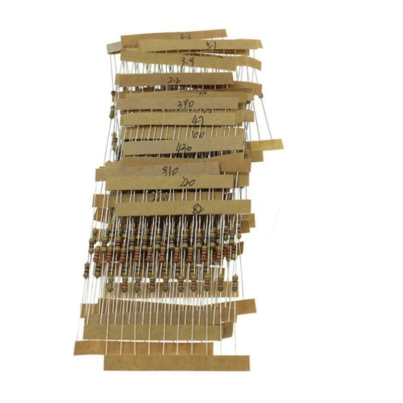 0.33-4.7M Carbon Resistance 122Values Each 10 pcs 1/4W Carbon Film Resistor Set