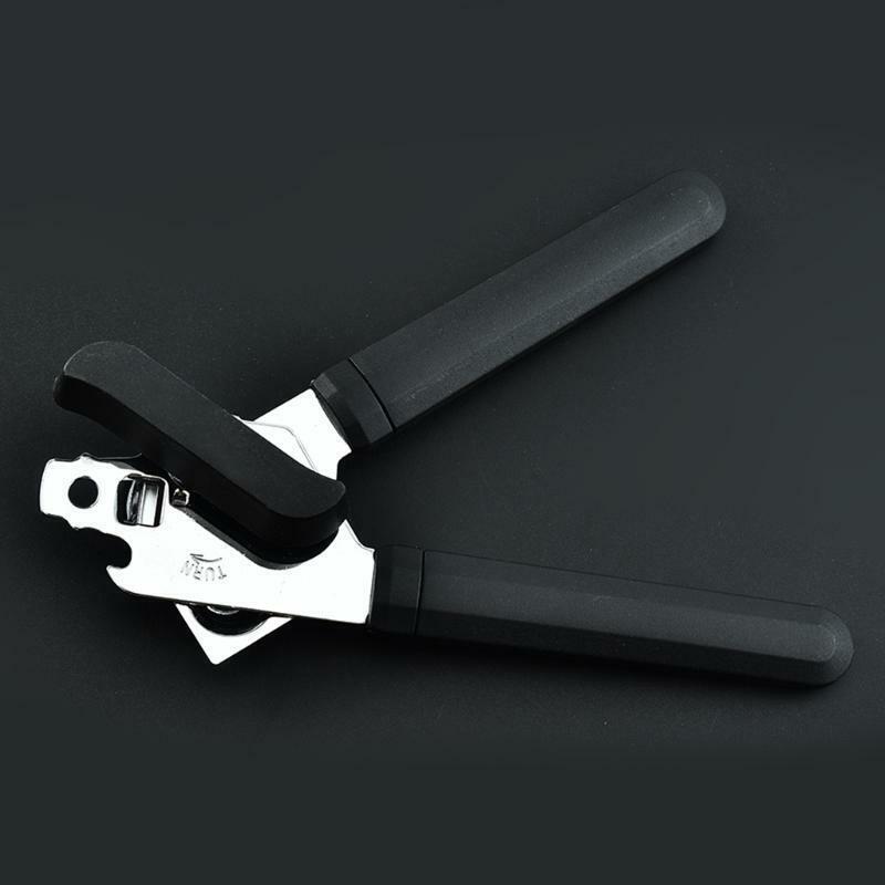Can Openers with Comfortable Handle & Knob Smooth Edge Safely Cut Save Time Tool