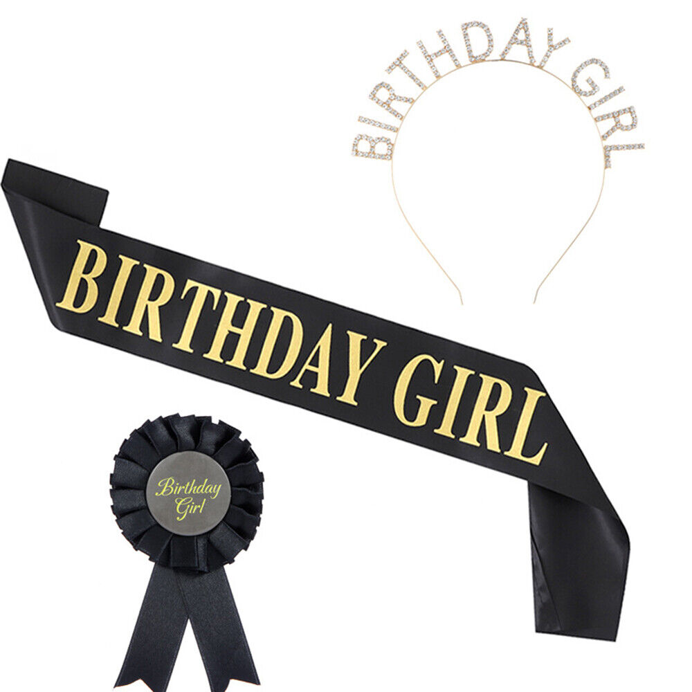 Corsage Hair Band Birthday Girl with Crown Birthday headdress Happy Birthday