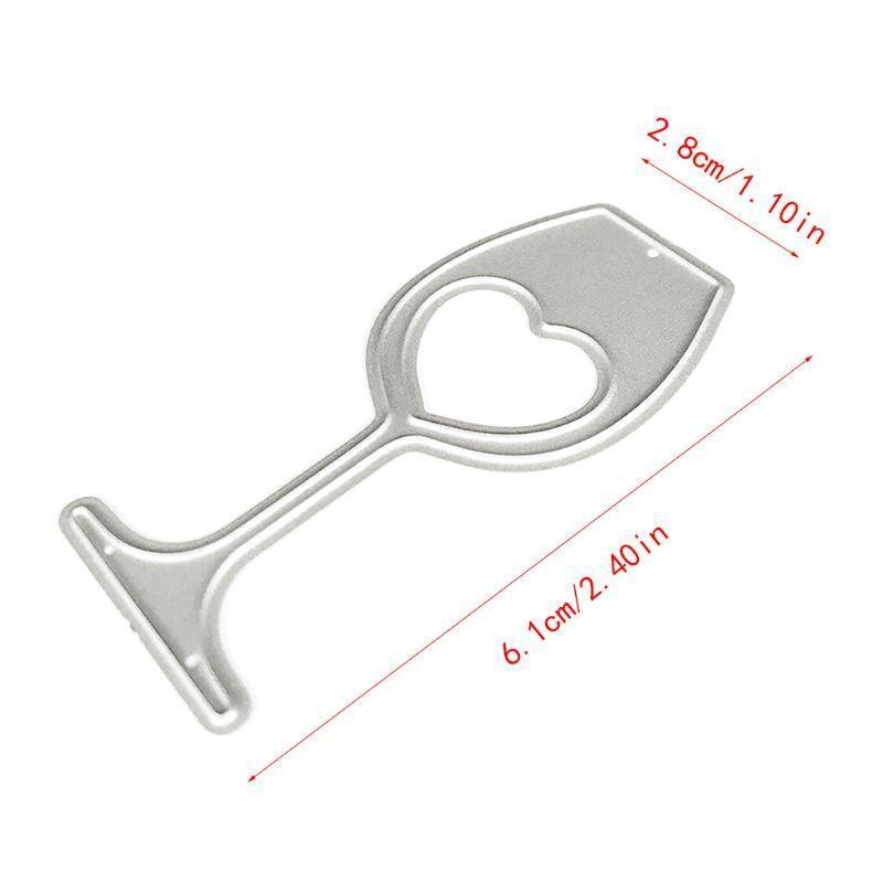 Heart Wine Glass Metal Cutting Dies Stencil DIY Scrapbooking Album Stamp Paper