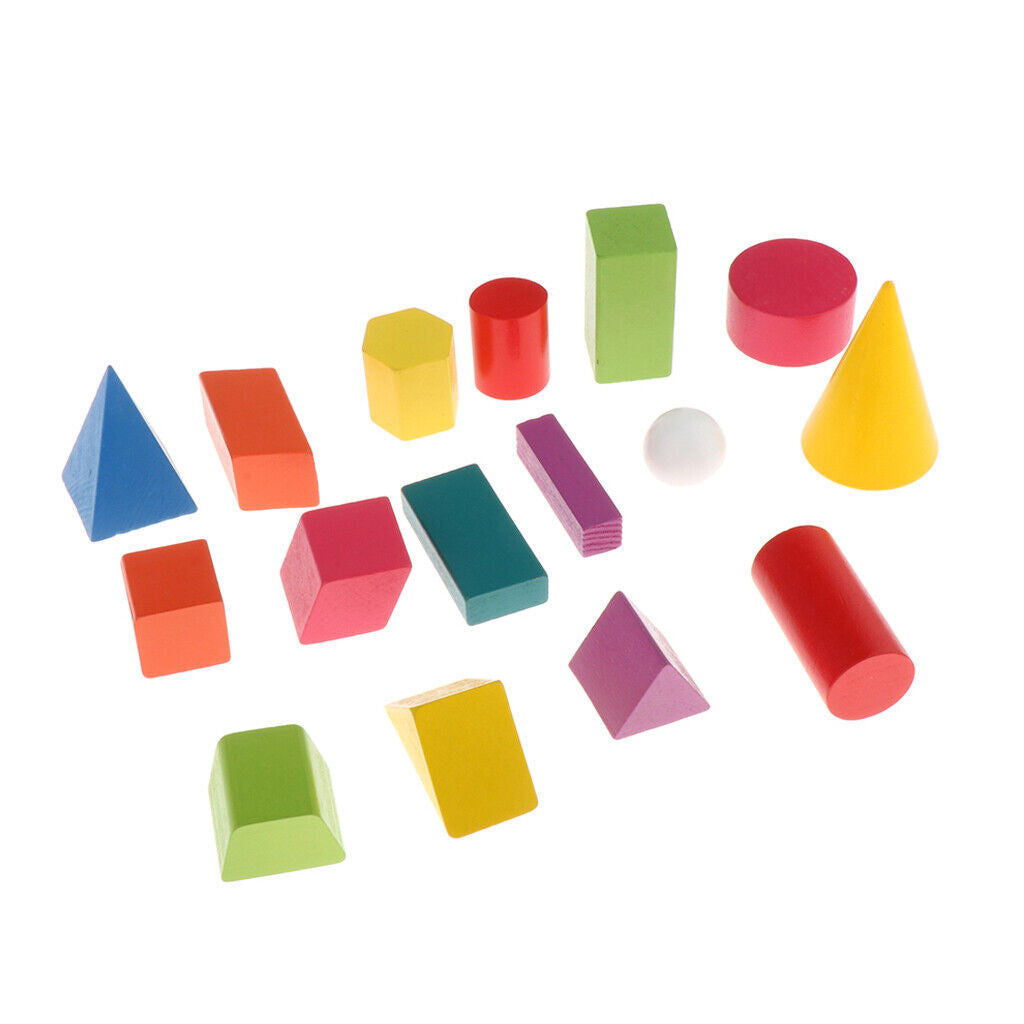 16   Wooden Geometric  Puzzle Classic Educational Montessori