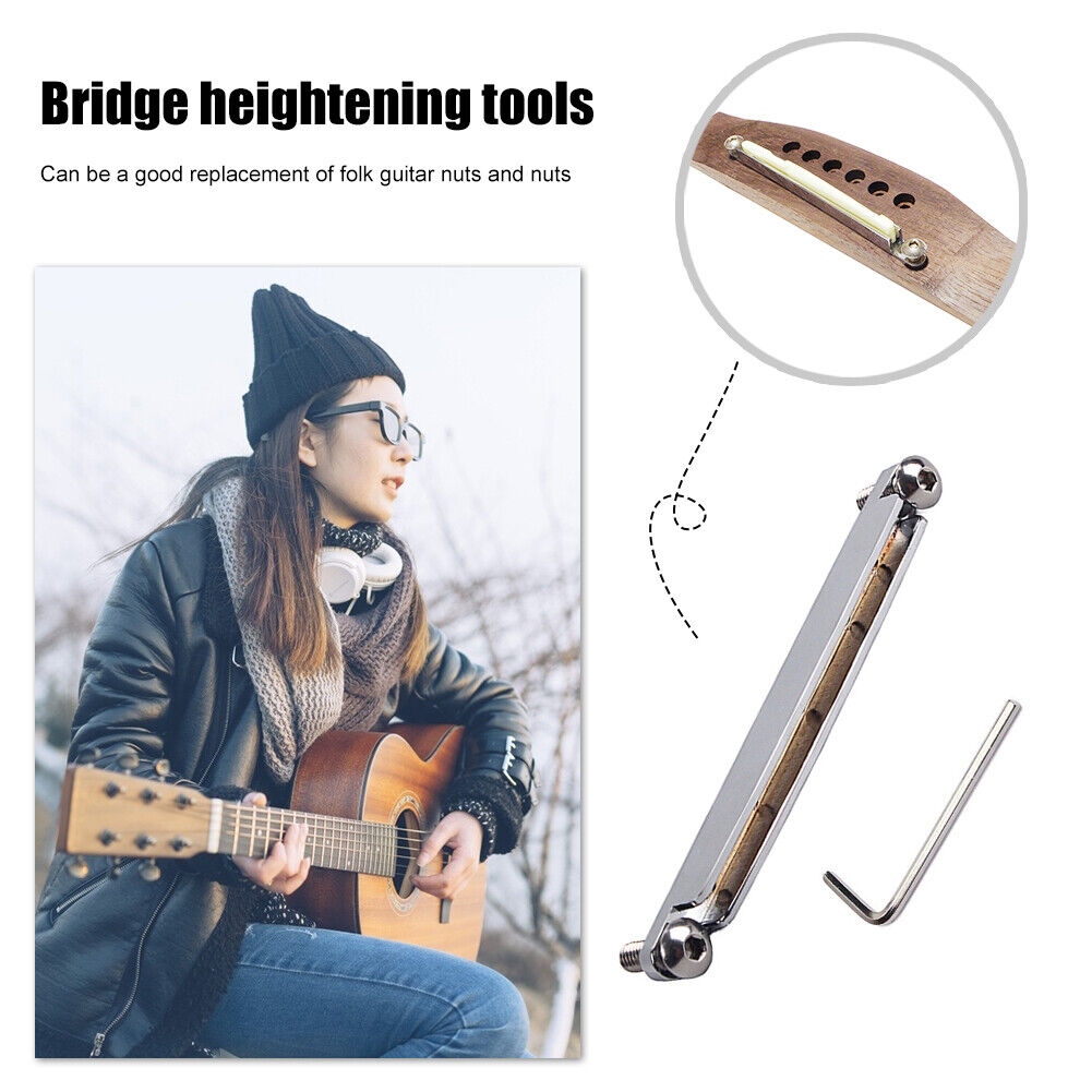Acoustic Guitar Adjustable Bridge Saddle+Screwdriver Stringed Instruments