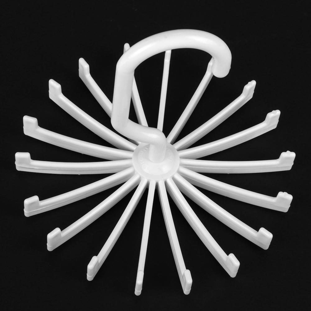 18 Hooks Necktie Scarf Belt Hanger Organizer Clothing Holder Rack(White)