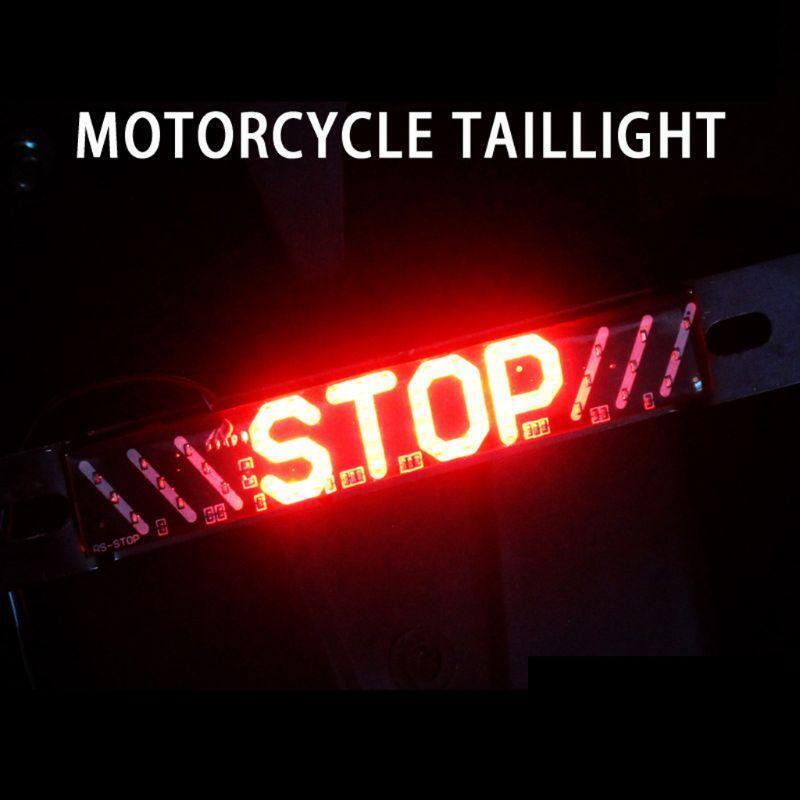 Upgraded Motorcycle Brake Taillight Light Licence Plate Number STOP Indicator