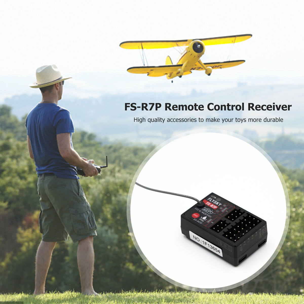 FLYSKY FS-R7P ANT 2.4GHz 7CH PWM RSSI Mini Remote Receiver for RC Car Boat