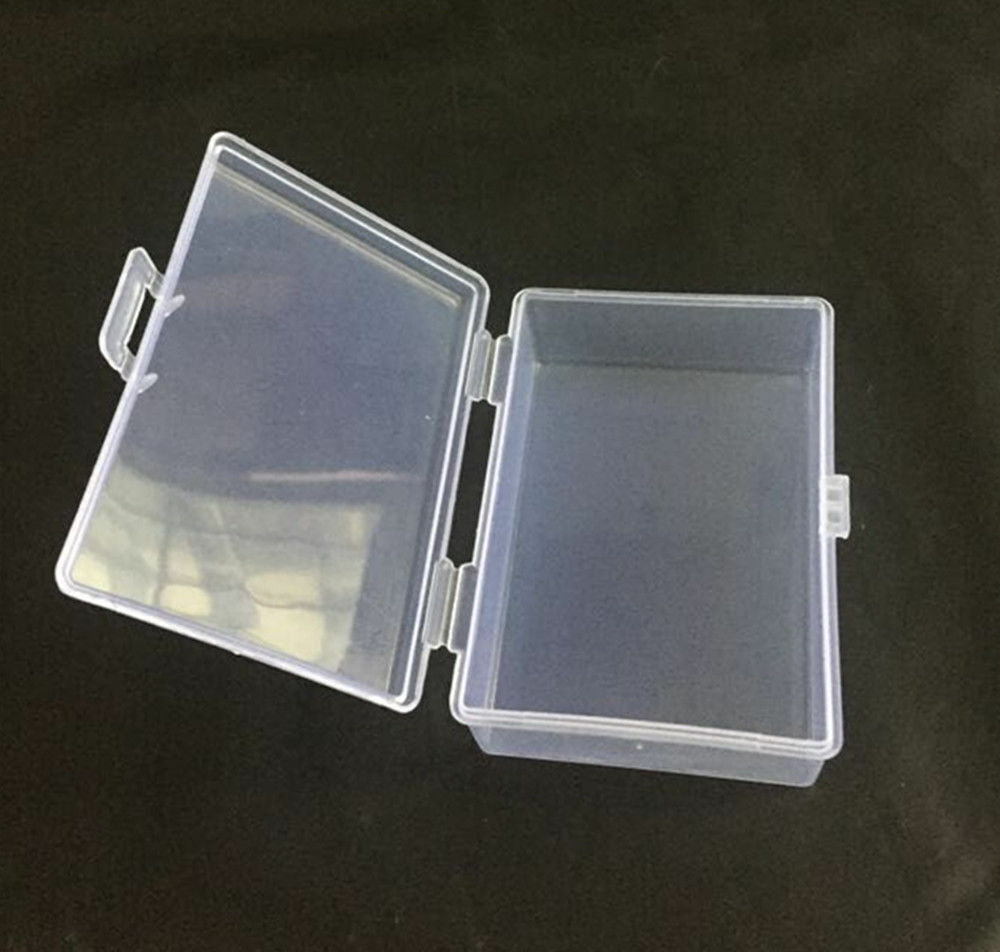 2PCS Small Transparent Plastic Storage Box Clear Square Display Case