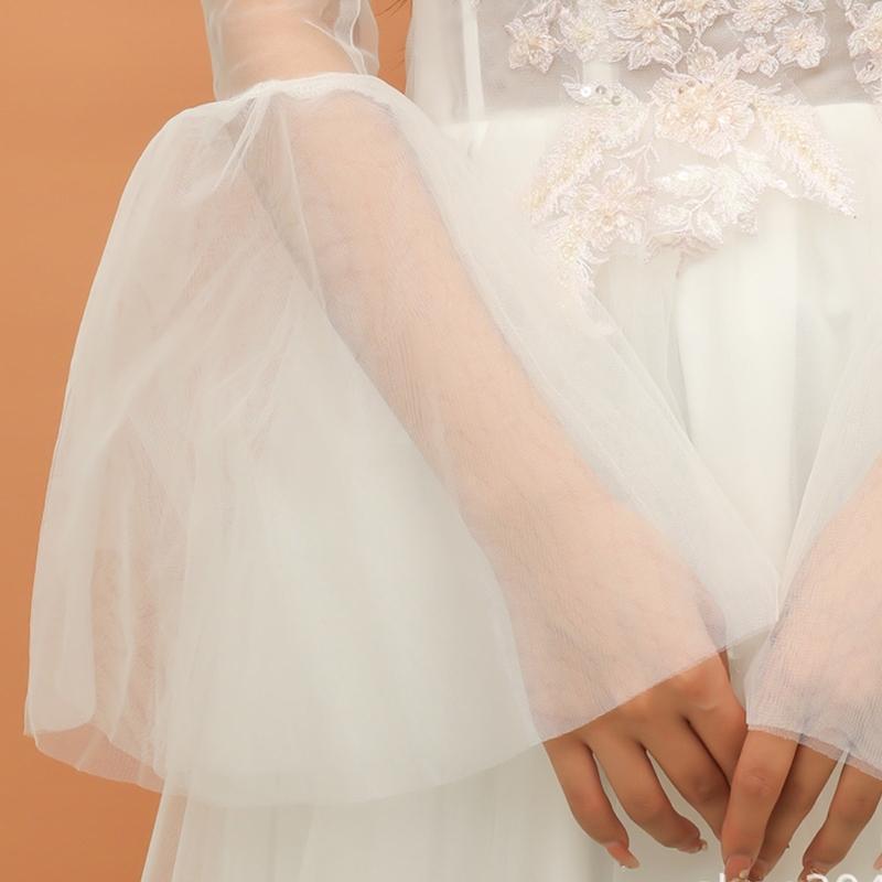 Bride Fingerless Gloves Summer Beach Hollow out Lace Gloves Long Sleeve Cover