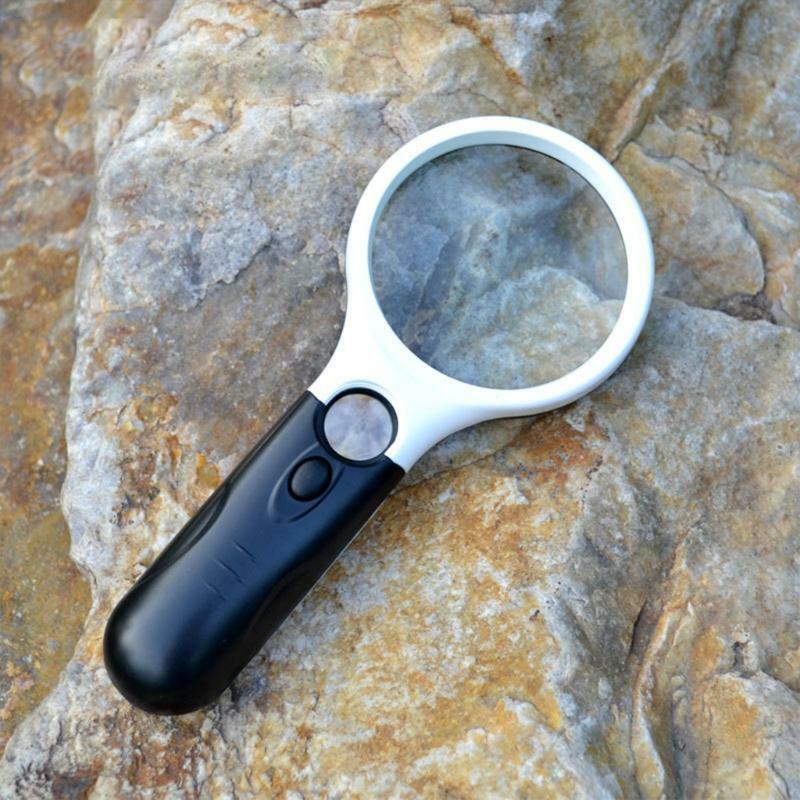 Handheld Lighted Magnifying Glasses 3x 45x Illuminated LED Magnifier Jewelry