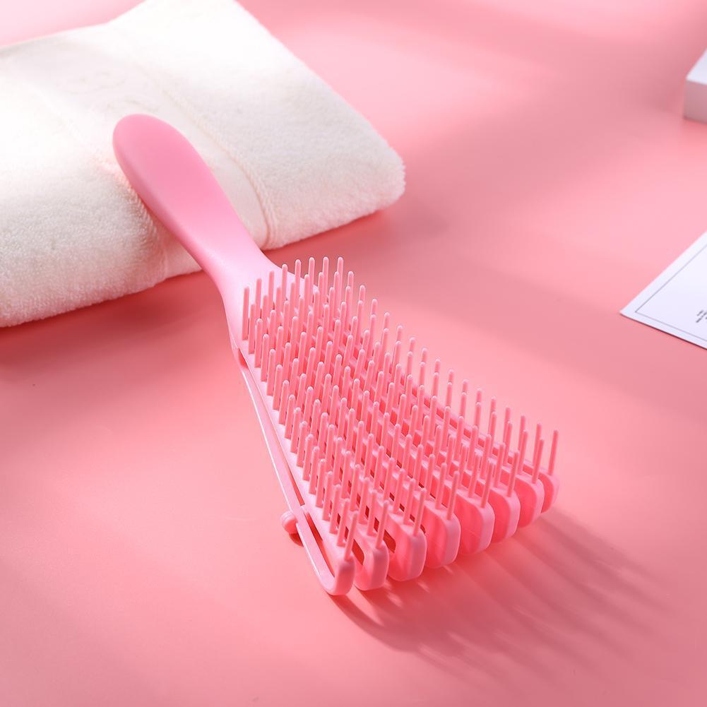 Women Hair Scalp Massage Comb Wet Curly Hairdress Styling Hairbrush (Pink)