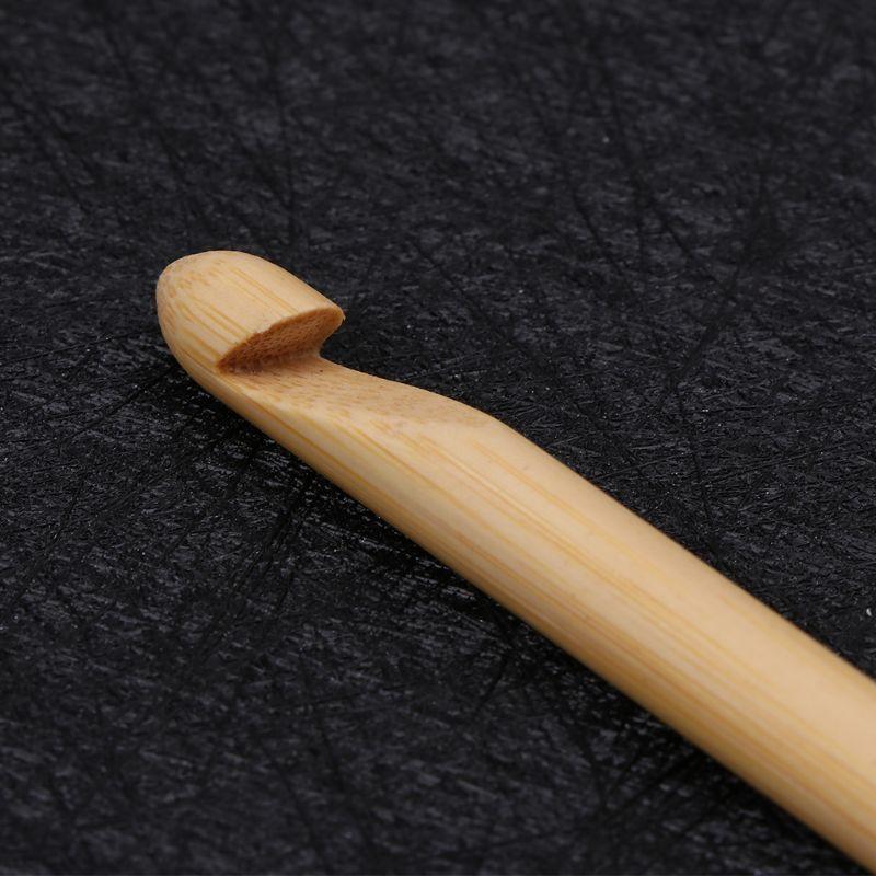 12Pcs 9.8in Bamboo Crochet Hook Set Knitwear DIY Tool Yarn Weave Craft Knitting