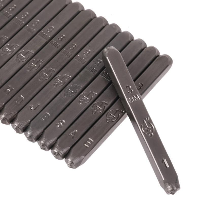 36pcs Metal Stamping Punch Number Letter Stamp Set with Jig Bar for Imprinting